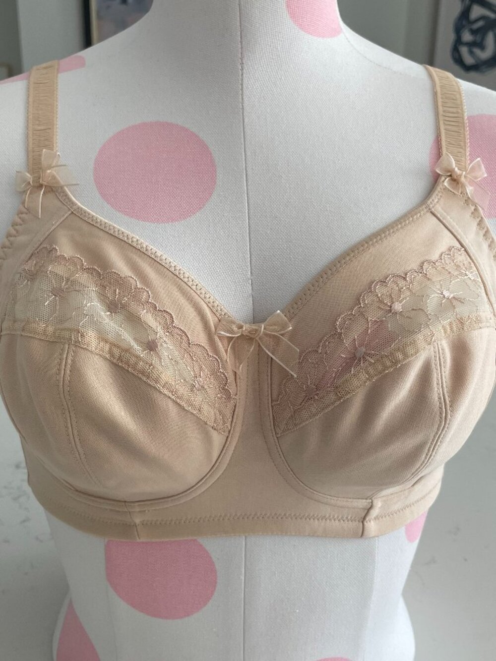 Fit Fully Yours B6542 Kristina Full Cup & Coverage Lace Detail Bra Champagne 32D